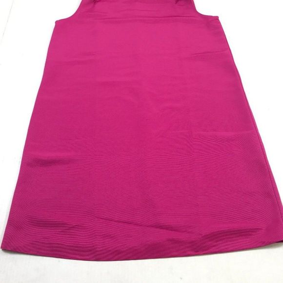 Size 8 - Ann Taylor Womens Sheath Dress Pink Back Zip Bow Sleeveless Above Knee - Picture 2 of 12